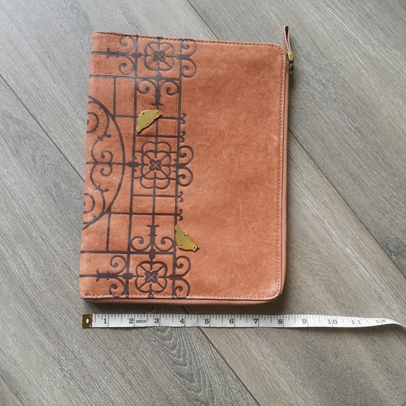 FOSSIL Penelope Collection Salmon Bird Leather Large Clutch Purse Pouch Wallet - Picture 14 of 16